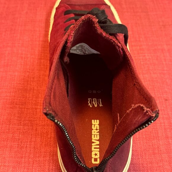 **RARE** Deep Red, Converse Chuck Taylor's, High-Top, Suede, with Back Zip-ins! - Picture 9 of 10